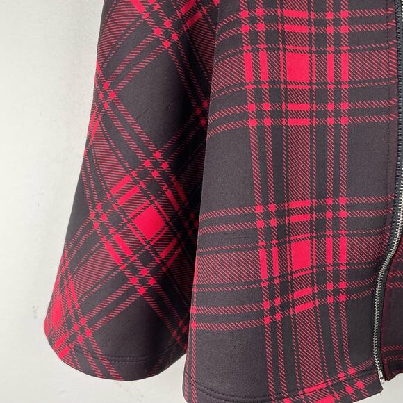 Hot Topic Red Black Plaid Skater Circle Skirt Pockets Grunge Goth Size M - Picture 6 of 6
